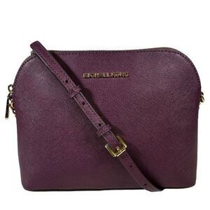 New Michael Kors Purple Cindy Womens Dome Crossbody Shoulder Bag Purse MSRP $198